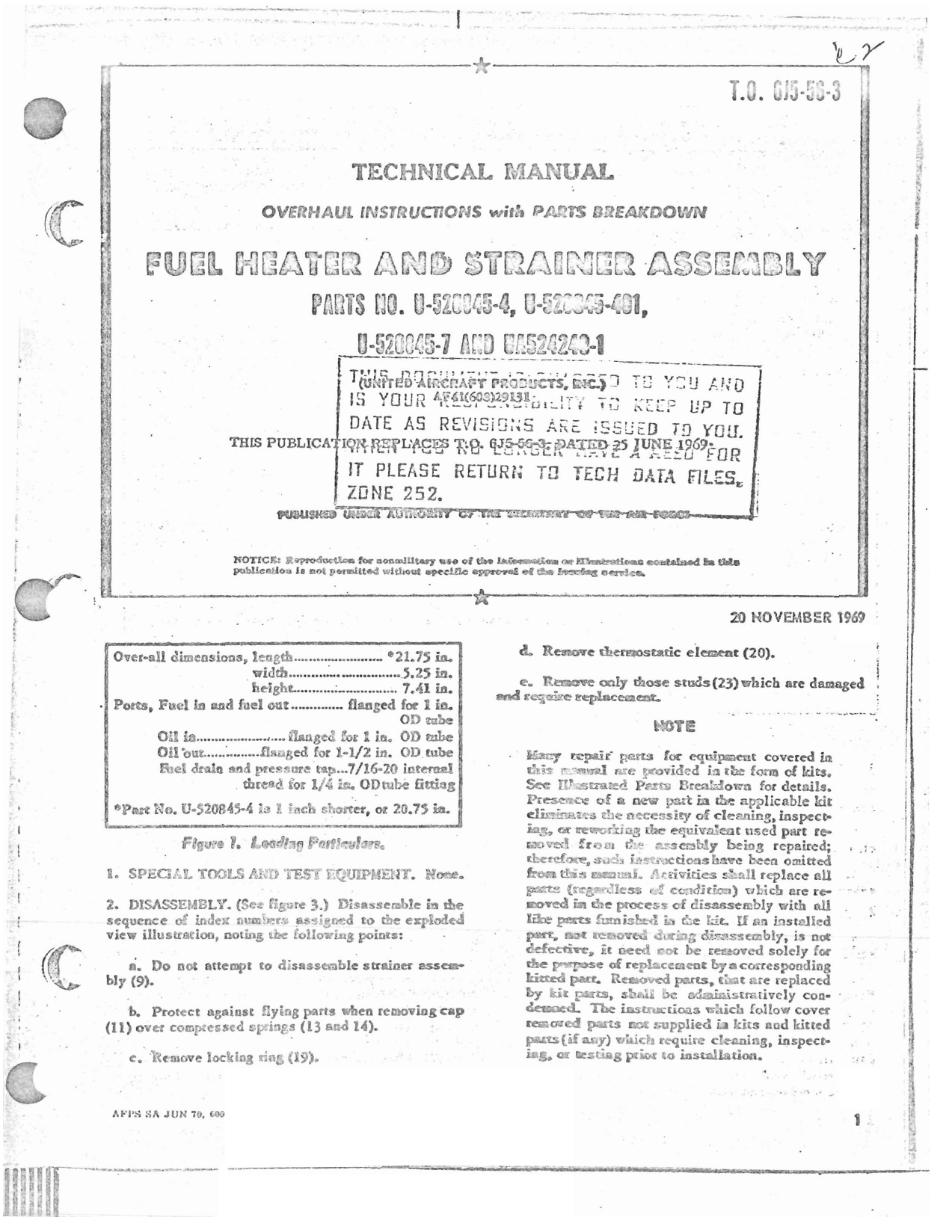 Sample page 1 from AirCorps Library document: Overhaul Instructions with Parts for Full Heater and Strainer Assembly