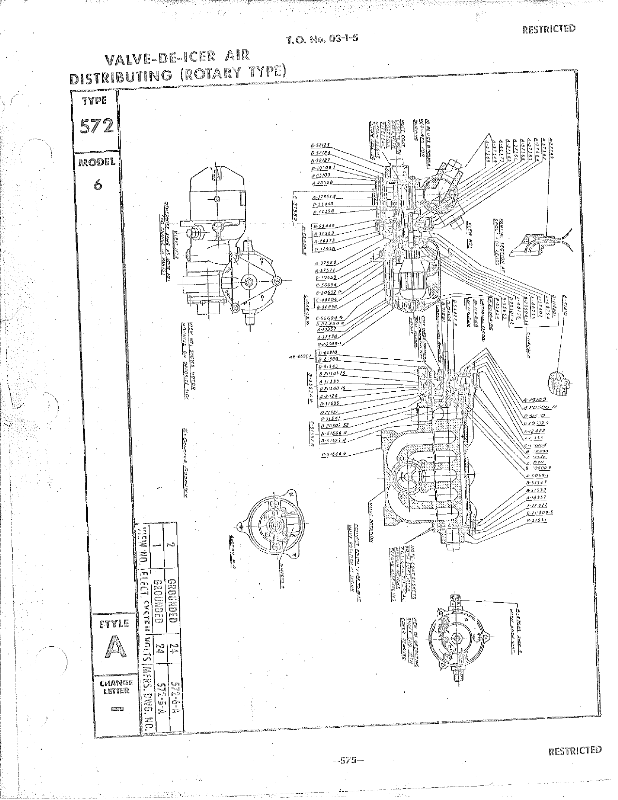 Sample page 5 from AirCorps Library document: Service Parts List for 5 Way De-Icer Valve - Model 571-5-A, 572-7-A, 572-8-A, and 572-10-A 