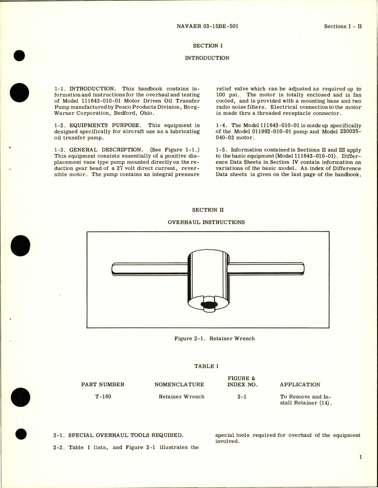 Sample page 5 from AirCorps Library document: Overhaul Instructions for Electric Motor Driven Oil Transfer Pump - 11643 Series
