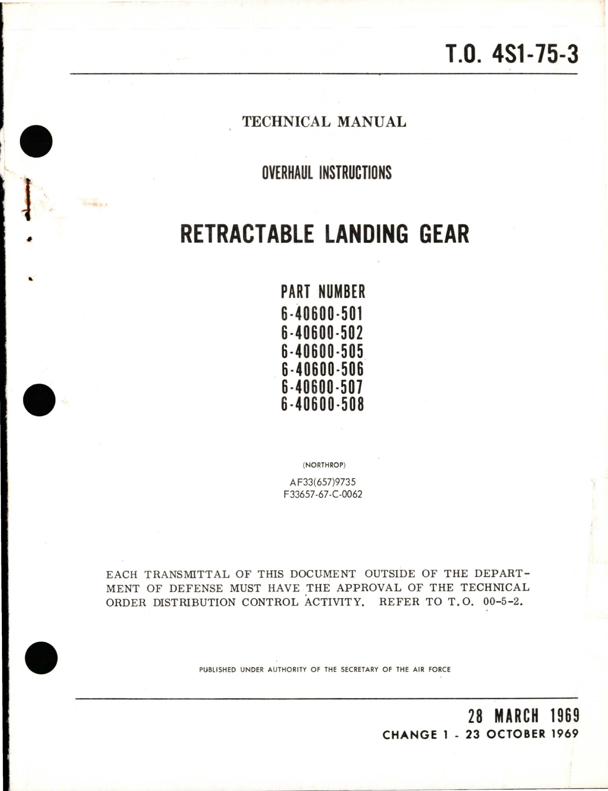 Sample page 1 from AirCorps Library document: Overhaul Instructions for Retractable Landing Gear