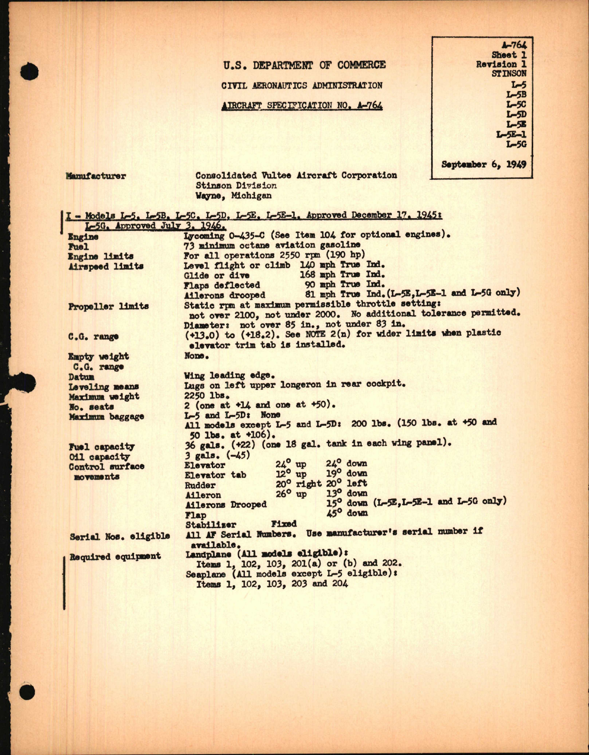Sample page 1 from AirCorps Library document: L-5 Series