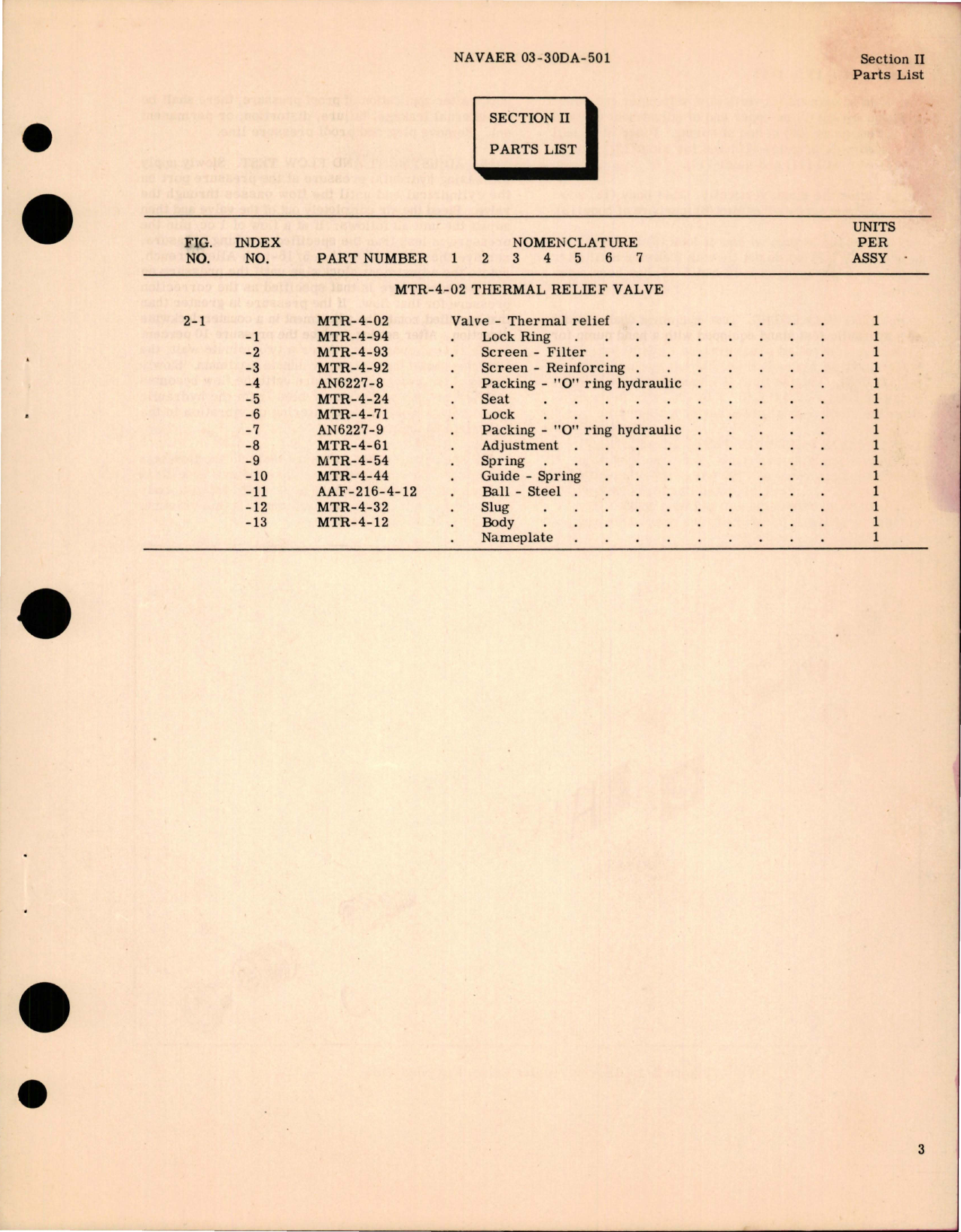 Sample page 5 from AirCorps Library document: Overhaul Instructions with Parts Catalog for Thermal Relief Valve - Model MTR-4-02 