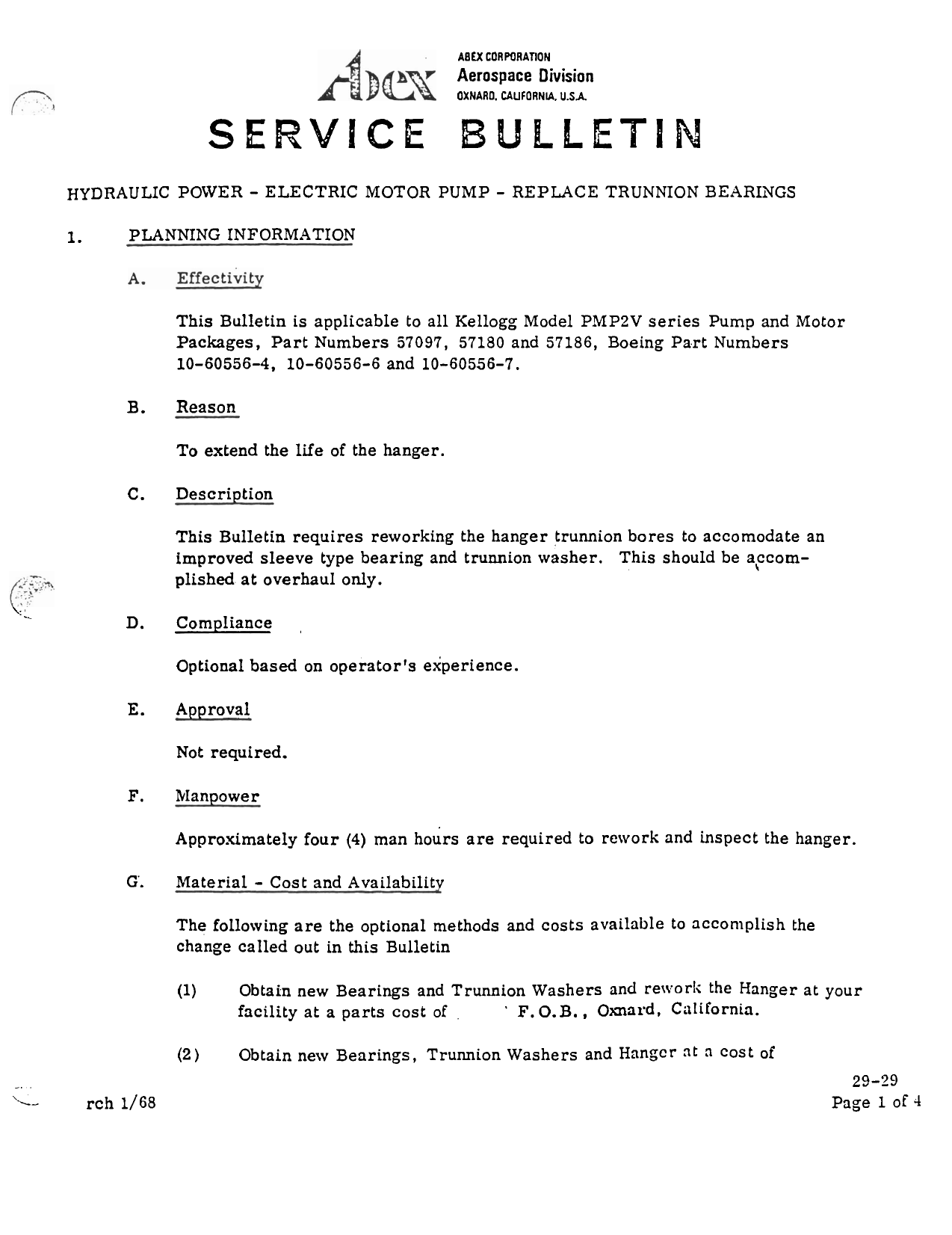 Sample page 1 from AirCorps Library document: Replace Trunnion Bearings for Hydraulic Power Electric Motor Pump