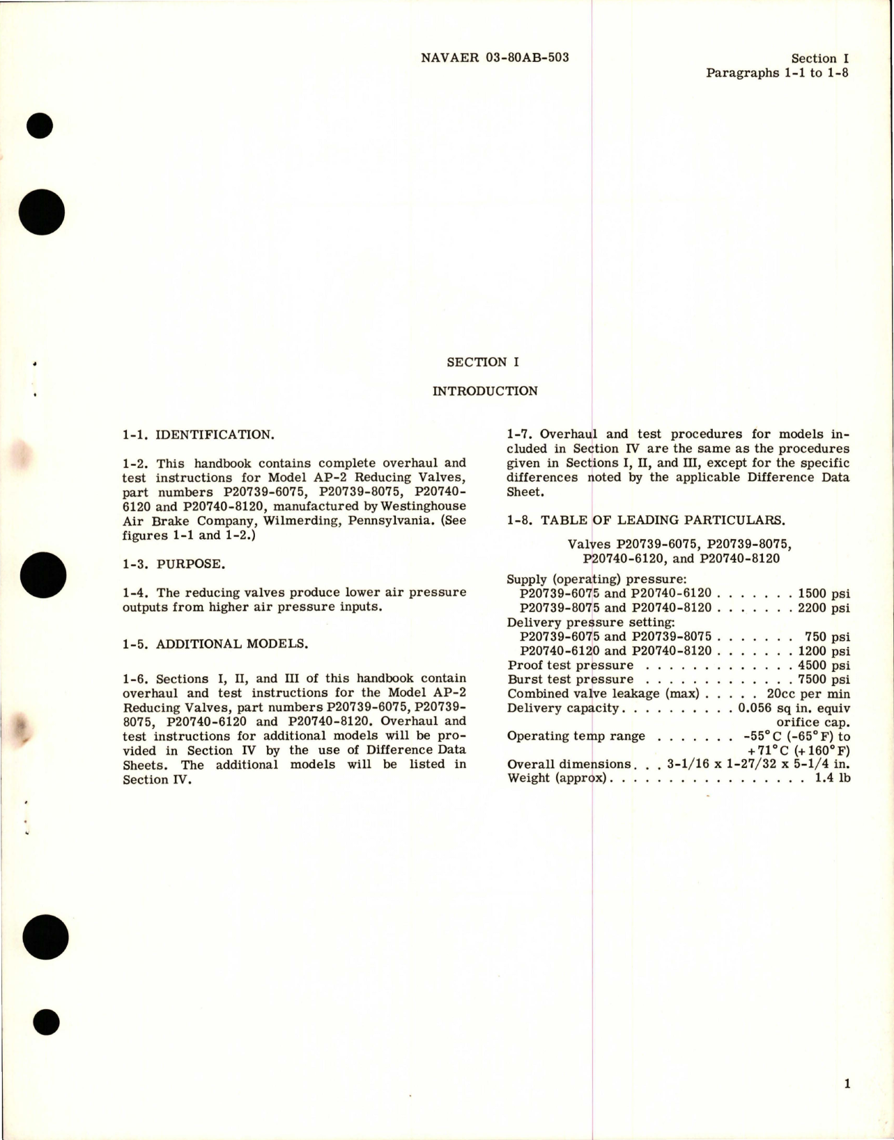 Sample page 5 from AirCorps Library document: Overhaul Instructions for Reducing Valve