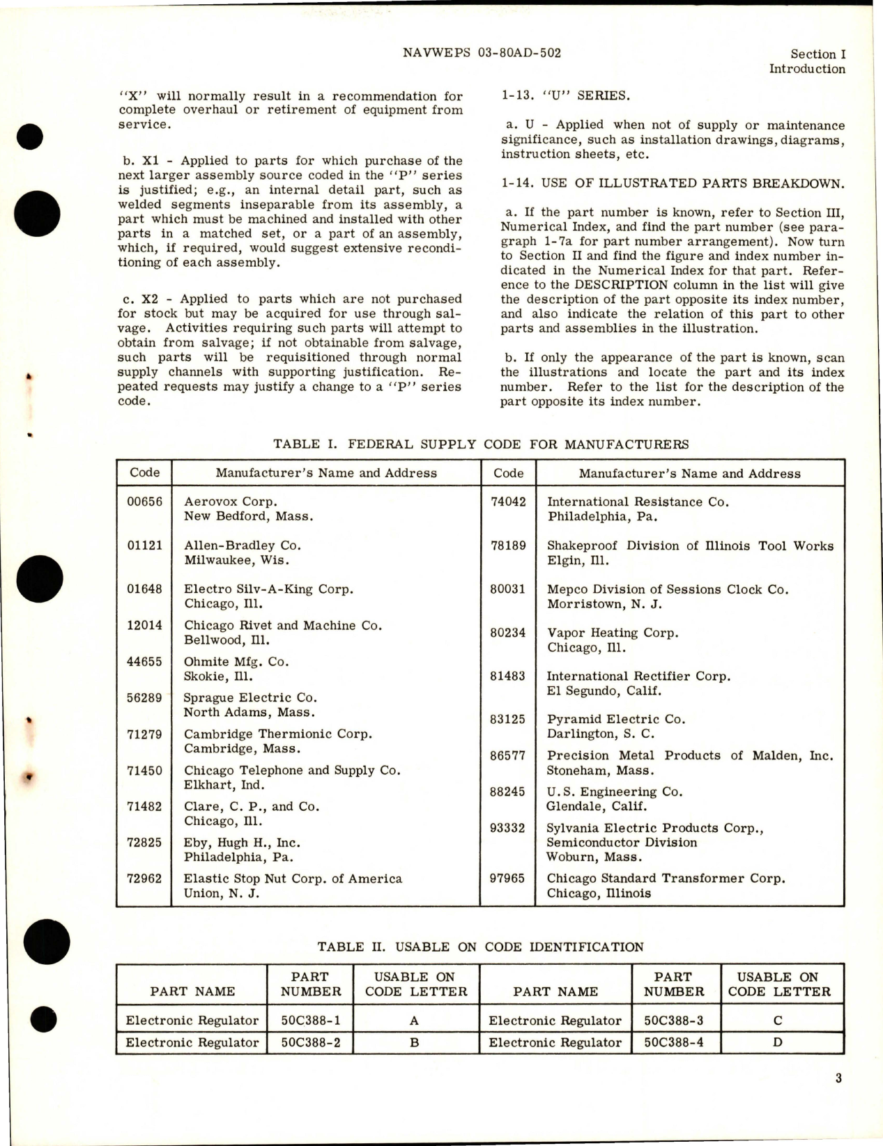 Sample page 5 from AirCorps Library document: Illustrated Parts Breakdown for Electronic Regulator