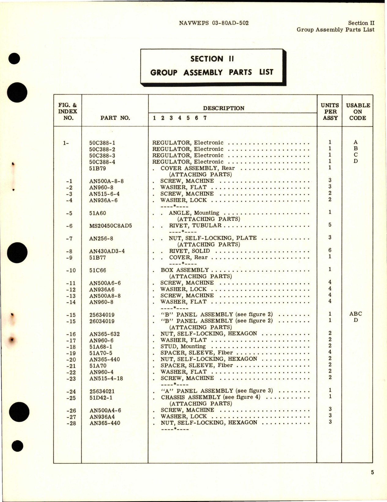 Sample page 7 from AirCorps Library document: Illustrated Parts Breakdown for Electronic Regulator