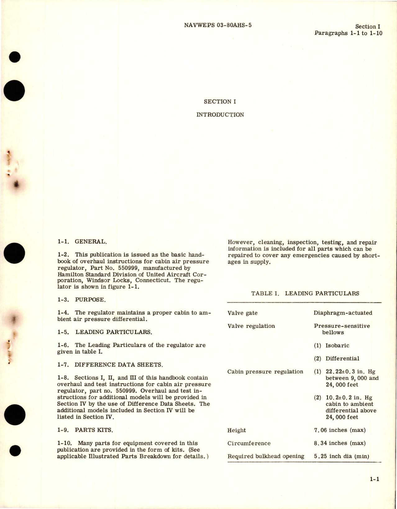 Sample page 5 from AirCorps Library document: Overhaul Instructions for Cabin Air Pressure Regulator - Part 550999