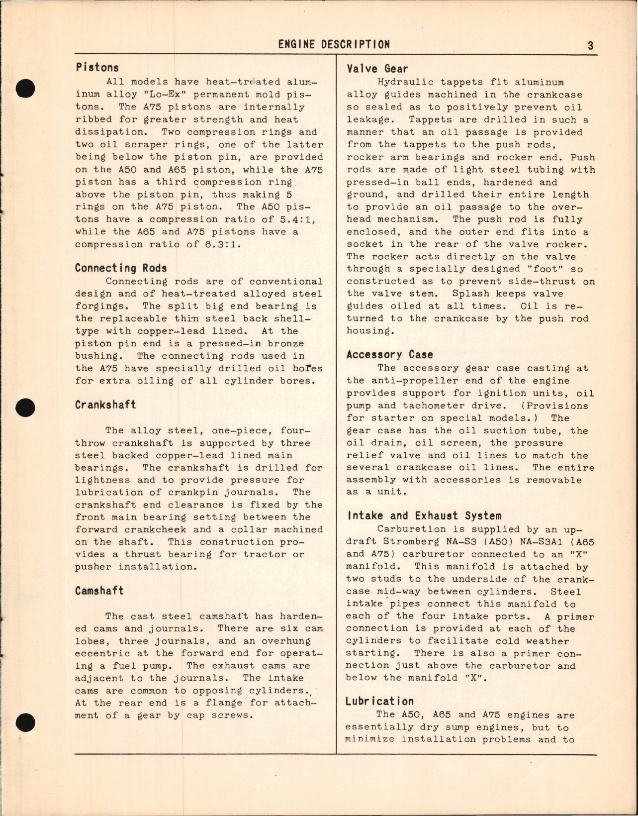 Sample page 7 from AirCorps Library document: Operators Handbook for Continental A-50, A-65, and A-75 Series Engines