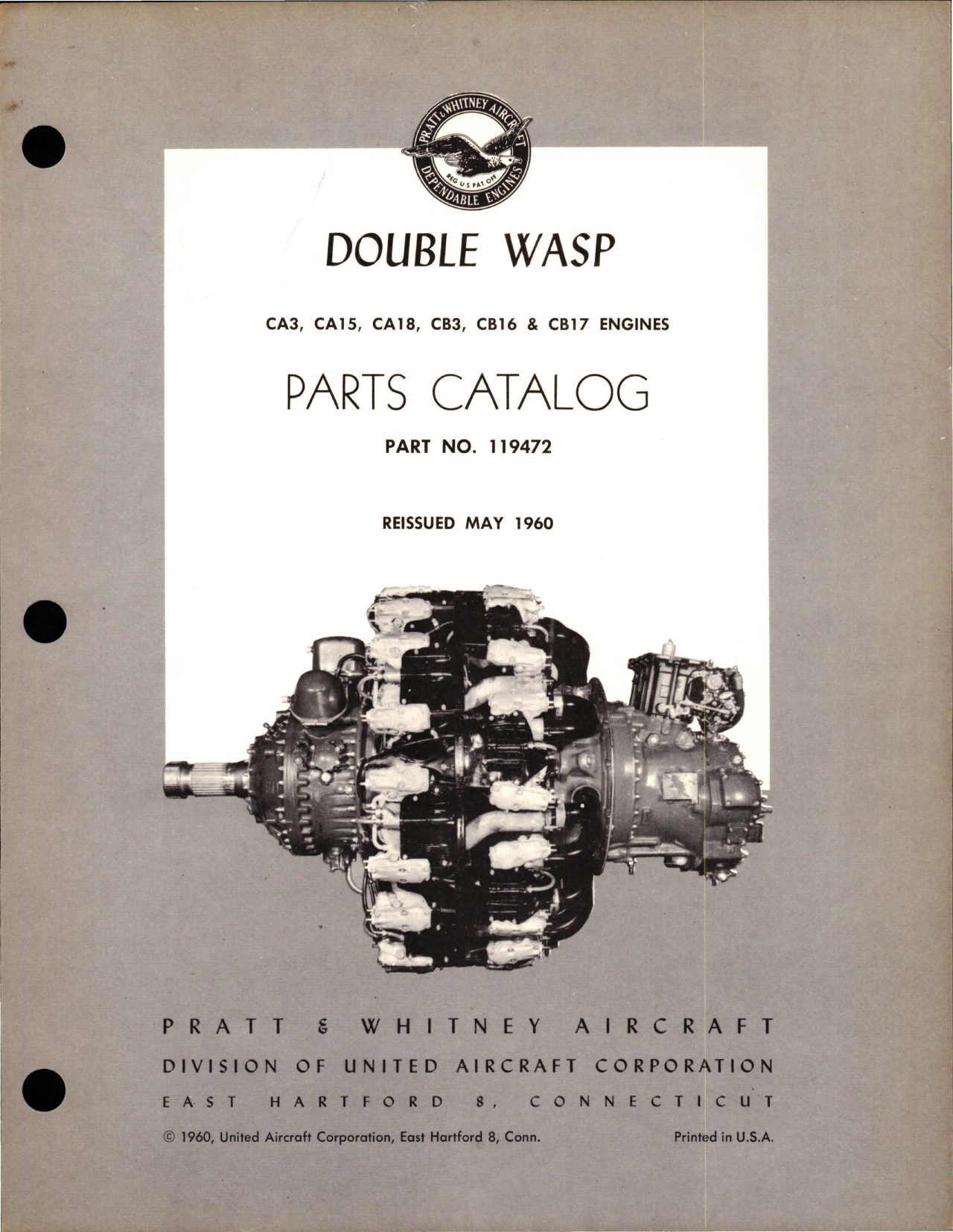 Sample page 1 from AirCorps Library document: Parts Catalog Revision for Double Wasp - CA3, CA15, CA18, CB3, CB16 & CB17 Engines