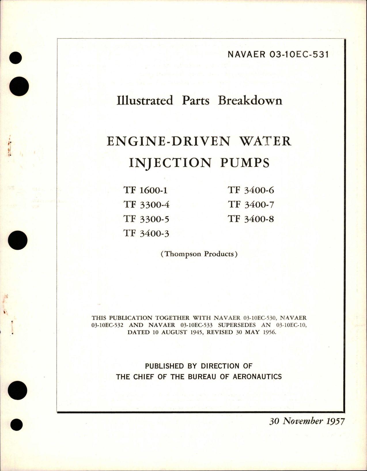 Sample page 1 from AirCorps Library document: Illustrated Parts Breakdown for Engine Driven Injection Pumps