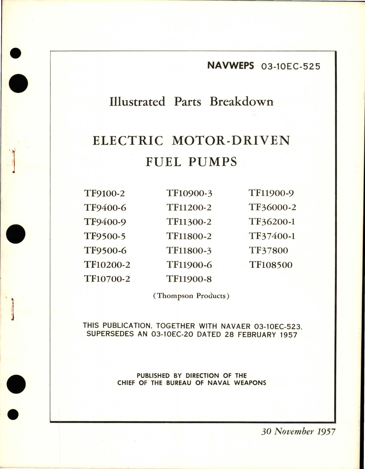 Sample page 1 from AirCorps Library document: Illustrated Parts Breakdown for Fuel Pumps
