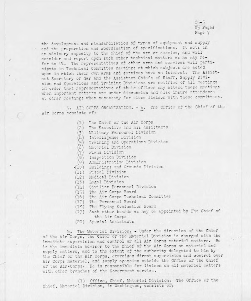 Sample page 7 from AirCorps Library document: The Air Corps Supply System