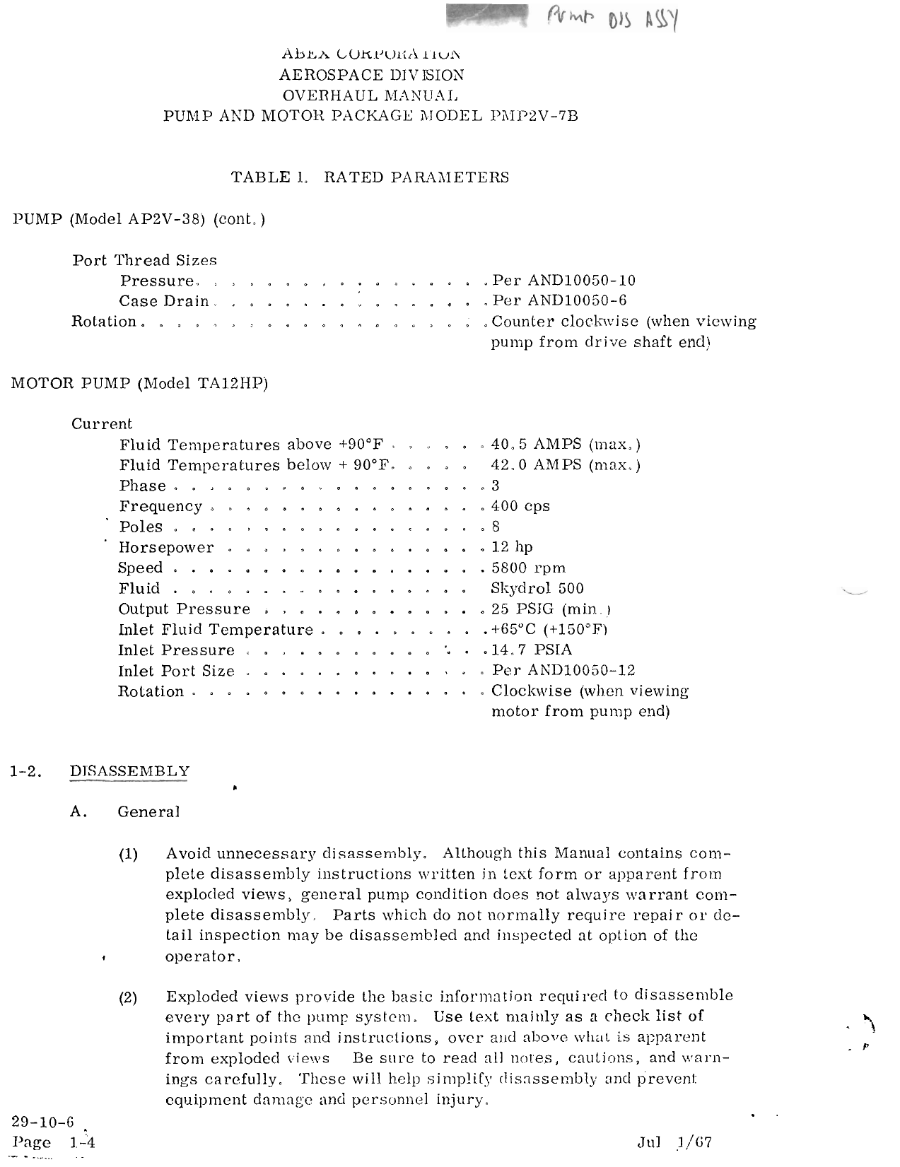 Sample page 5 from AirCorps Library document: Overhaul Manual for Pump and Motor Package - Parts 57097, 57180, and 57186