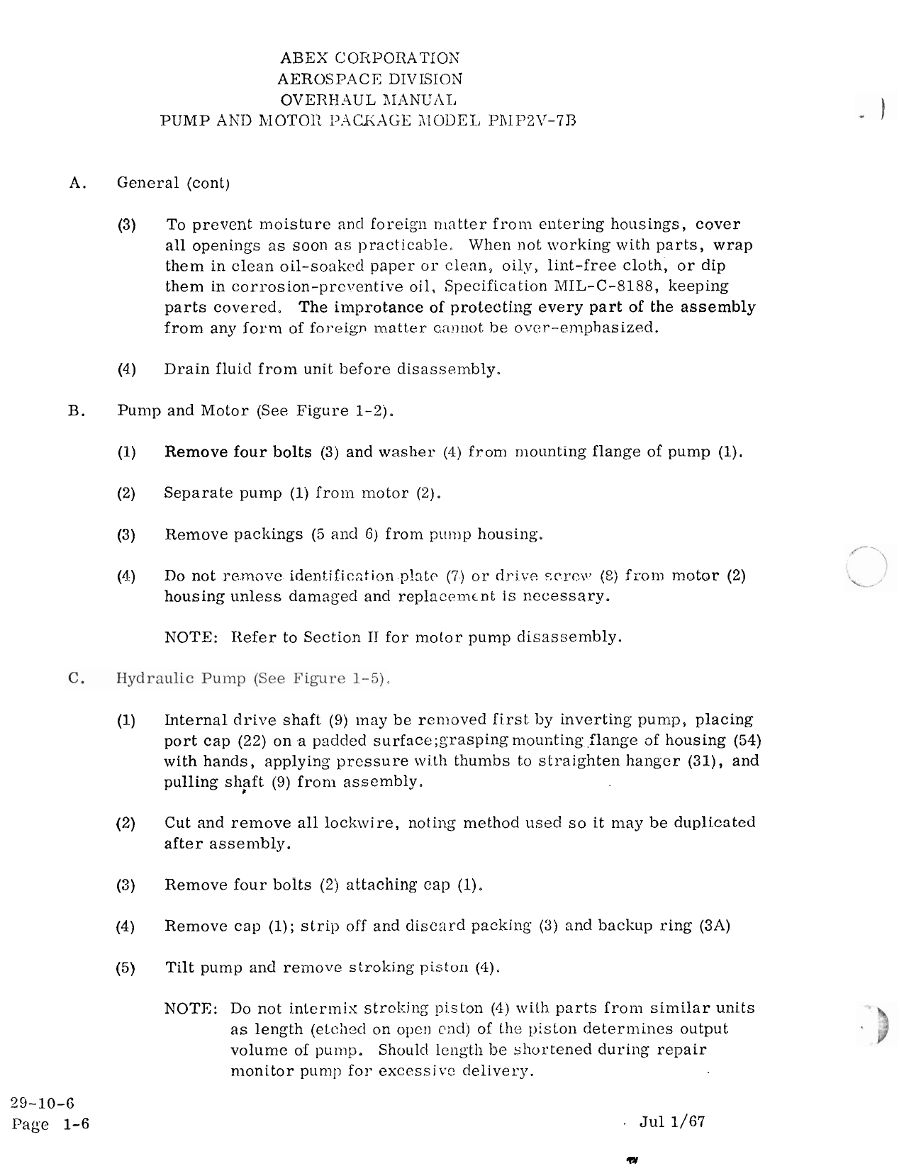 Sample page 7 from AirCorps Library document: Overhaul Manual for Pump and Motor Package - Parts 57097, 57180, and 57186