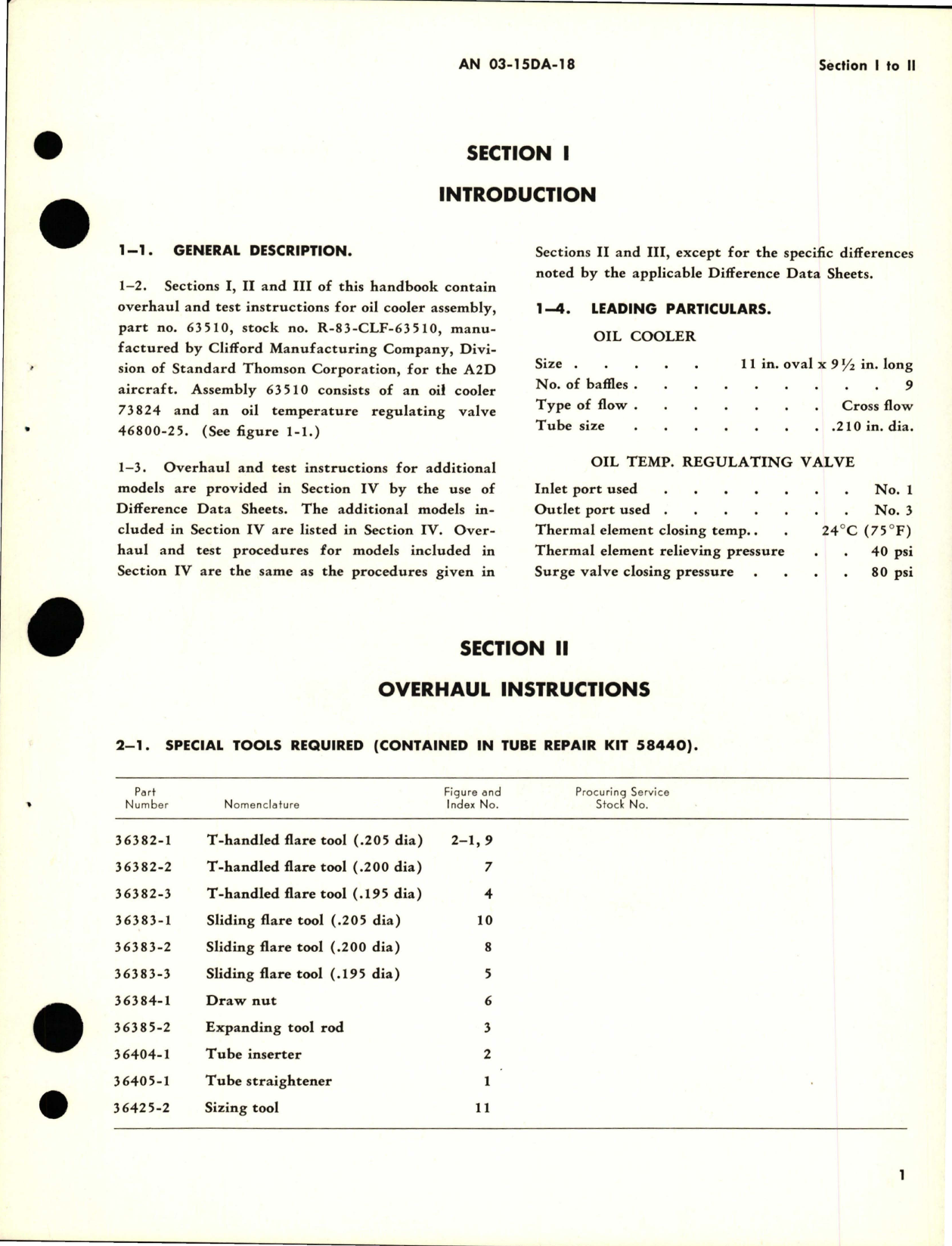 Sample page 5 from AirCorps Library document: Overhaul Instructions for Oil Cooler Assemblies - Parts 63510, 63510-1 and 63510-2