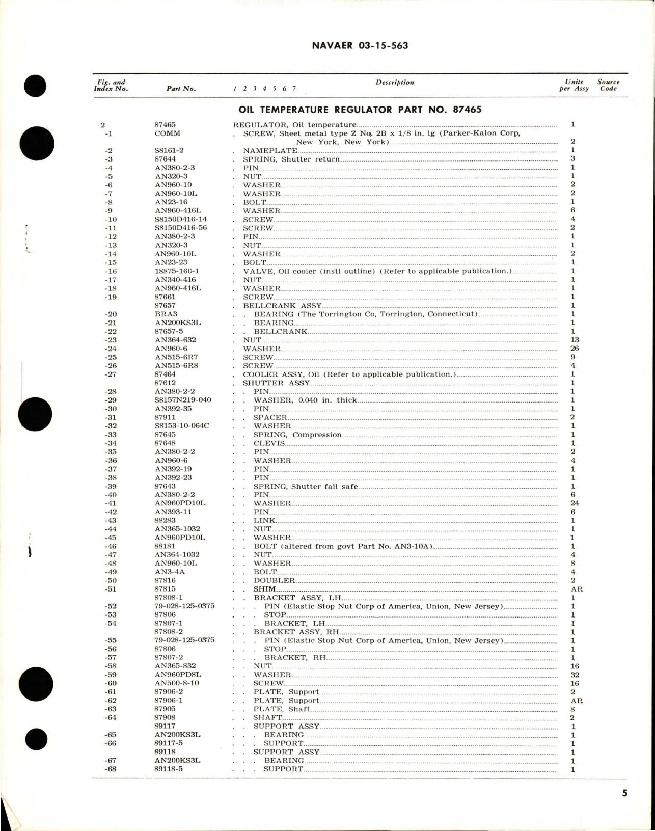 Sample page 5 from AirCorps Library document: Overhaul Instructions with Parts Breakdown for Oil Temperature Regulator - 87465