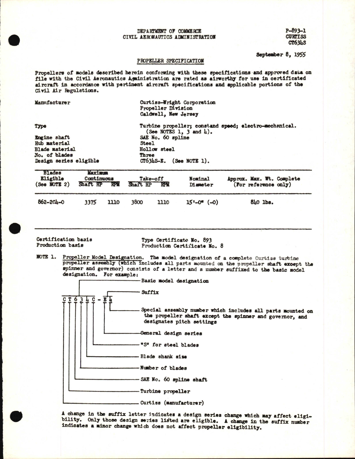 Sample page 1 from AirCorps Library document: CT634S