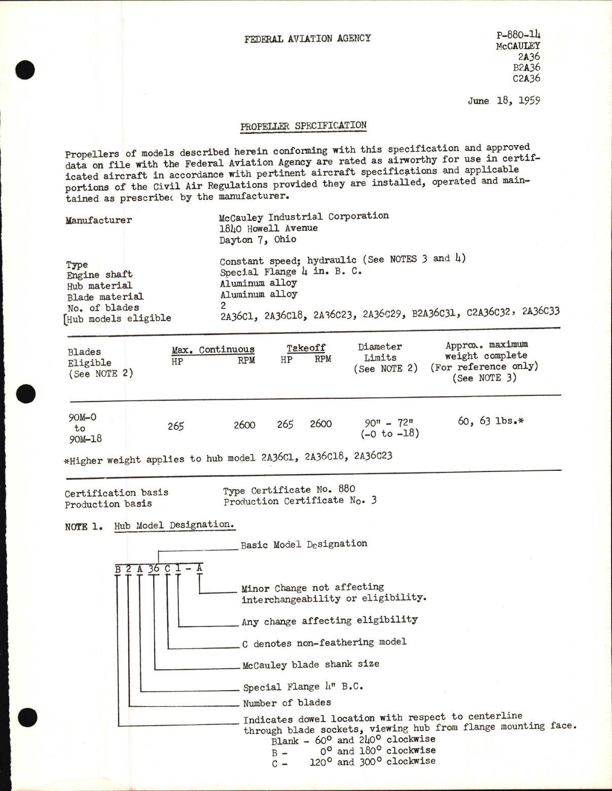 Sample page 1 from AirCorps Library document: 2A36, B2A36, and C2A36