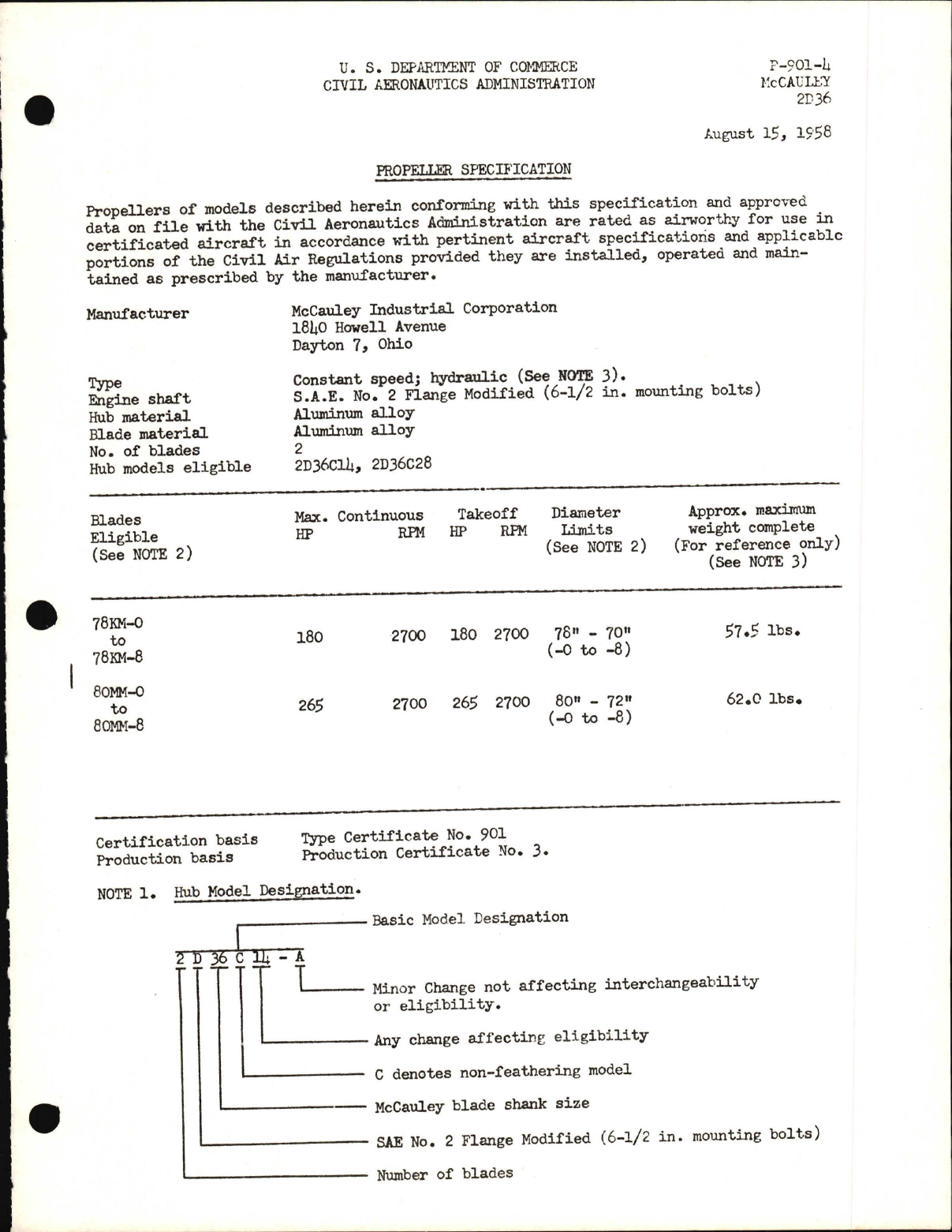 Sample page 1 from AirCorps Library document: 2D36