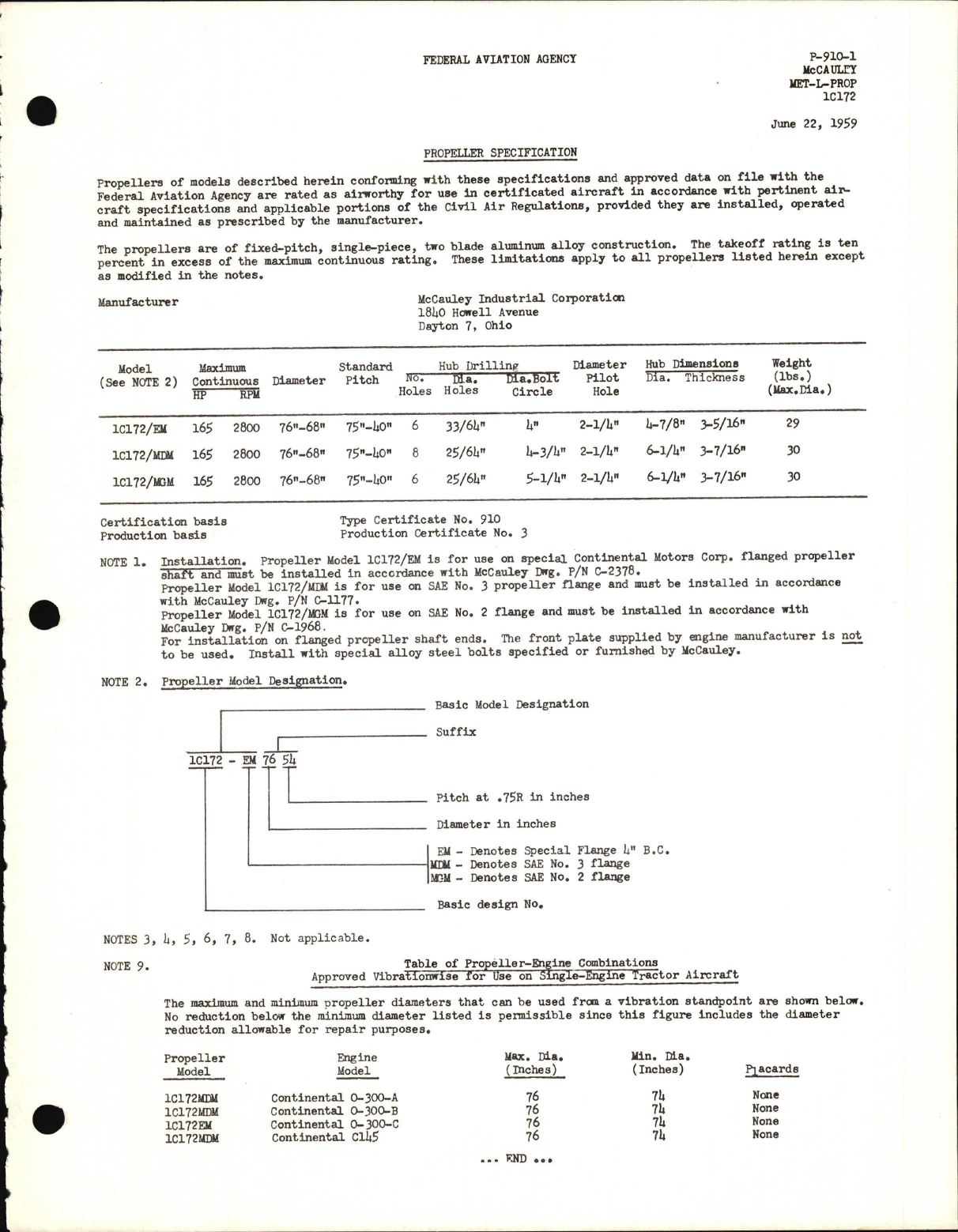 Sample page 1 from AirCorps Library document: 1C172