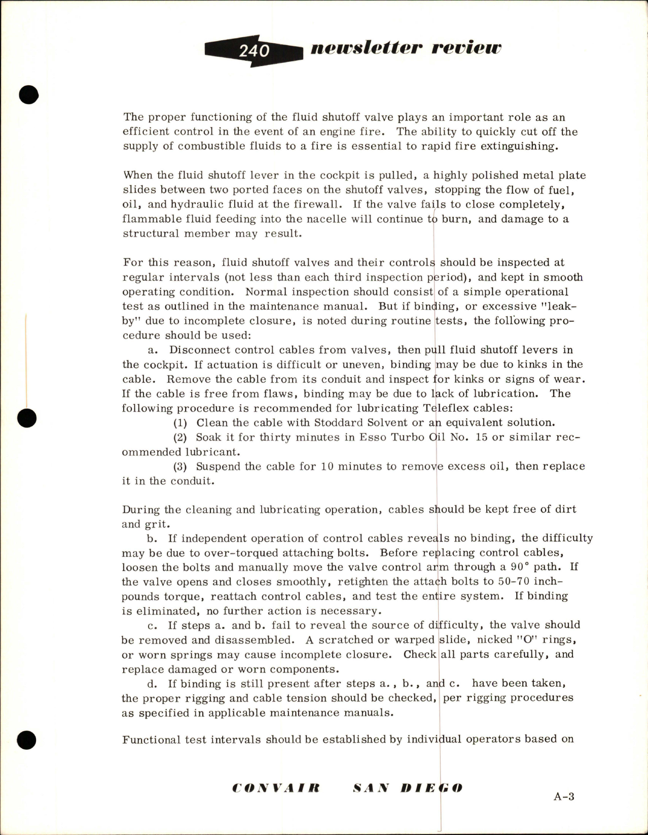 Sample page 9 from AirCorps Library document: Newsletter Review for Convair 240