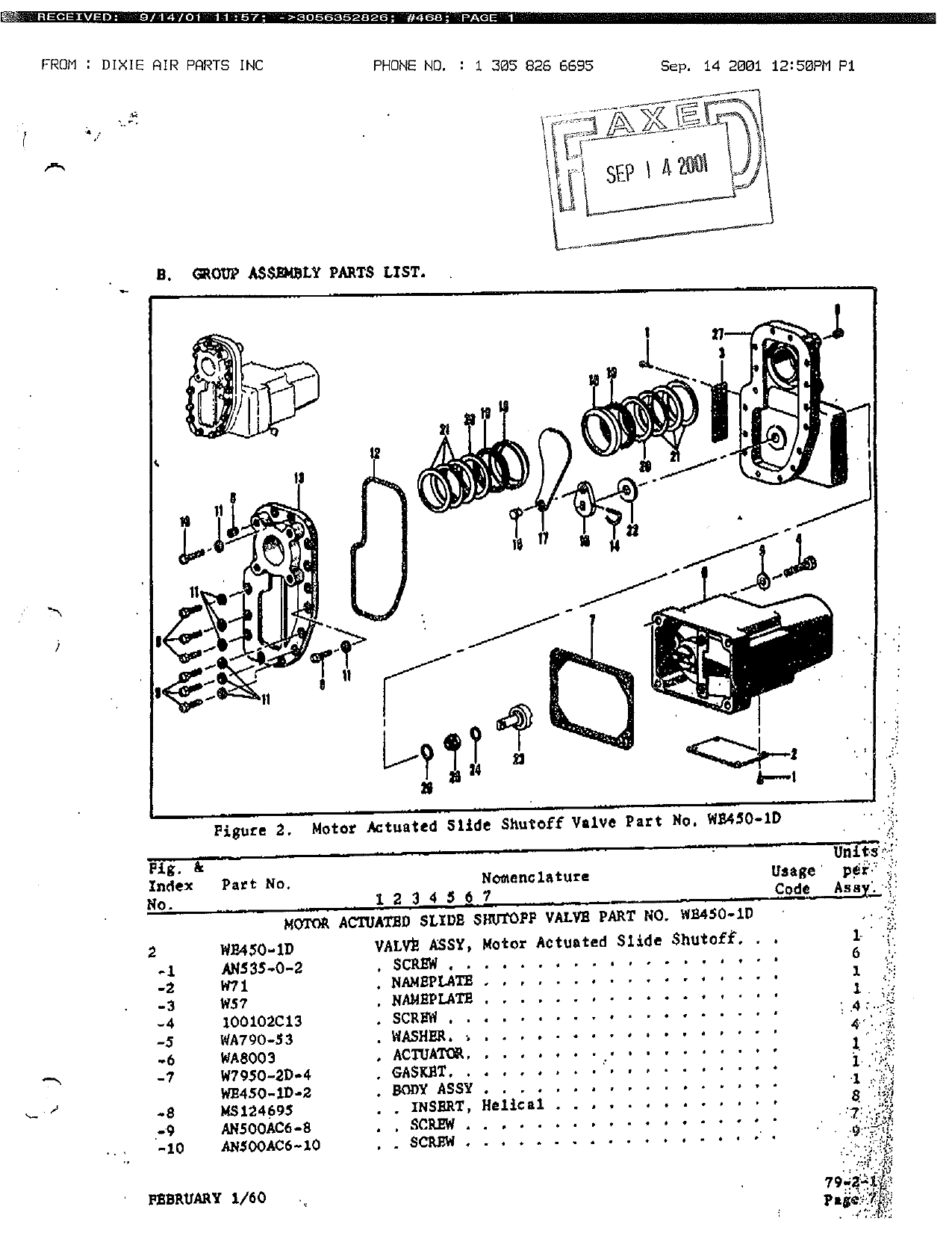 Sample page 5 from AirCorps Library document: Overhaul with Parts Breakdown for Motor Actuated Slide Shut-Off Valve Assembly - Part WE450-1D 