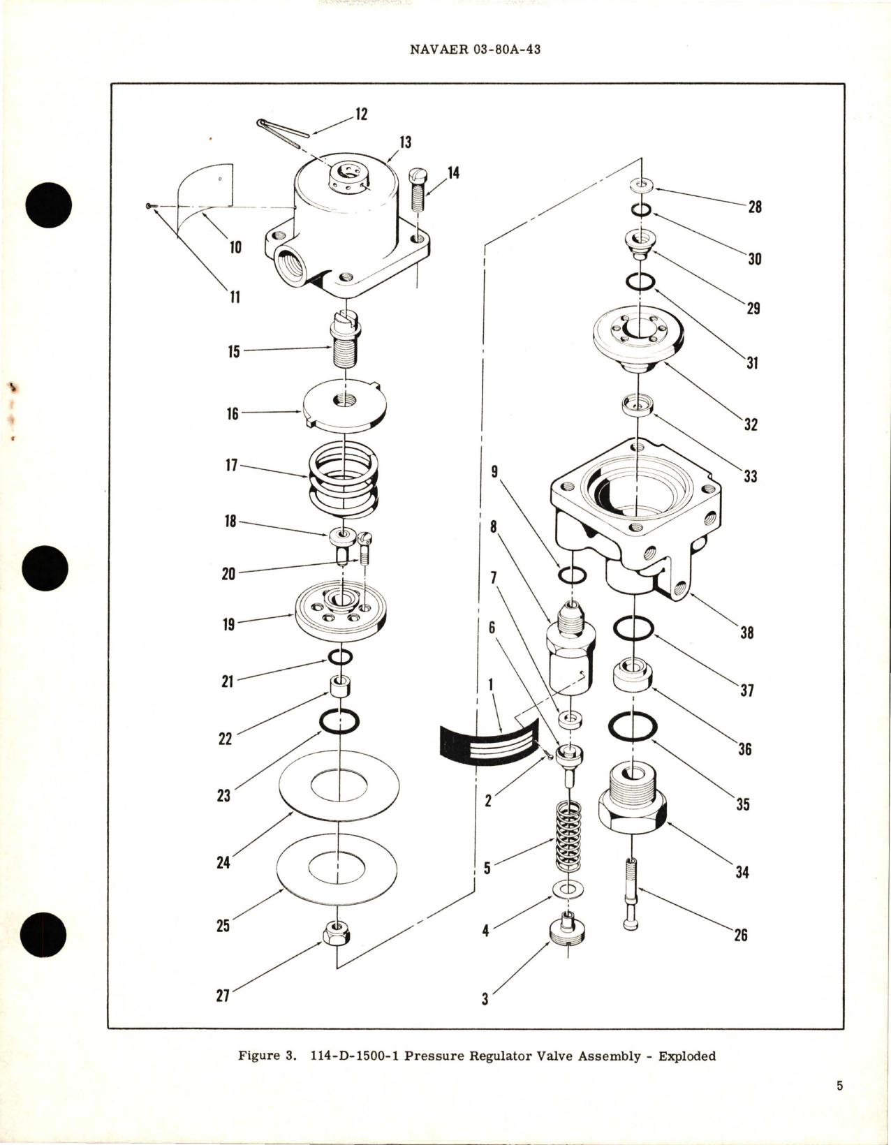 Sample page 5 from AirCorps Library document: Overhaul Instructions with Parts Breakdown for Pressure Regulator Valve - Model 114-D-1500-1 