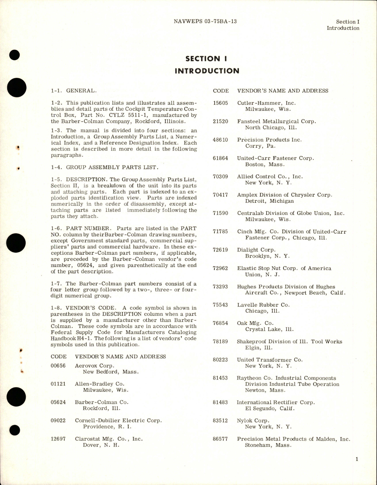 Sample page 5 from AirCorps Library document: Illustrated Parts Breakdown for Control Box Cockpit Temperature - Part CYLZ 5511-1