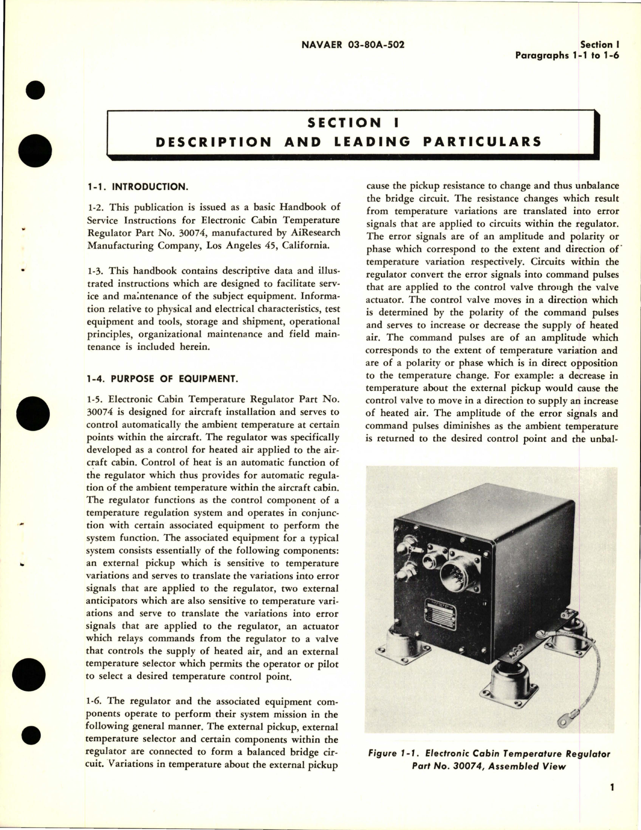 Sample page 5 from AirCorps Library document: Service Instructions for Electronic Cabin Temperature Regulator - Part 30074
