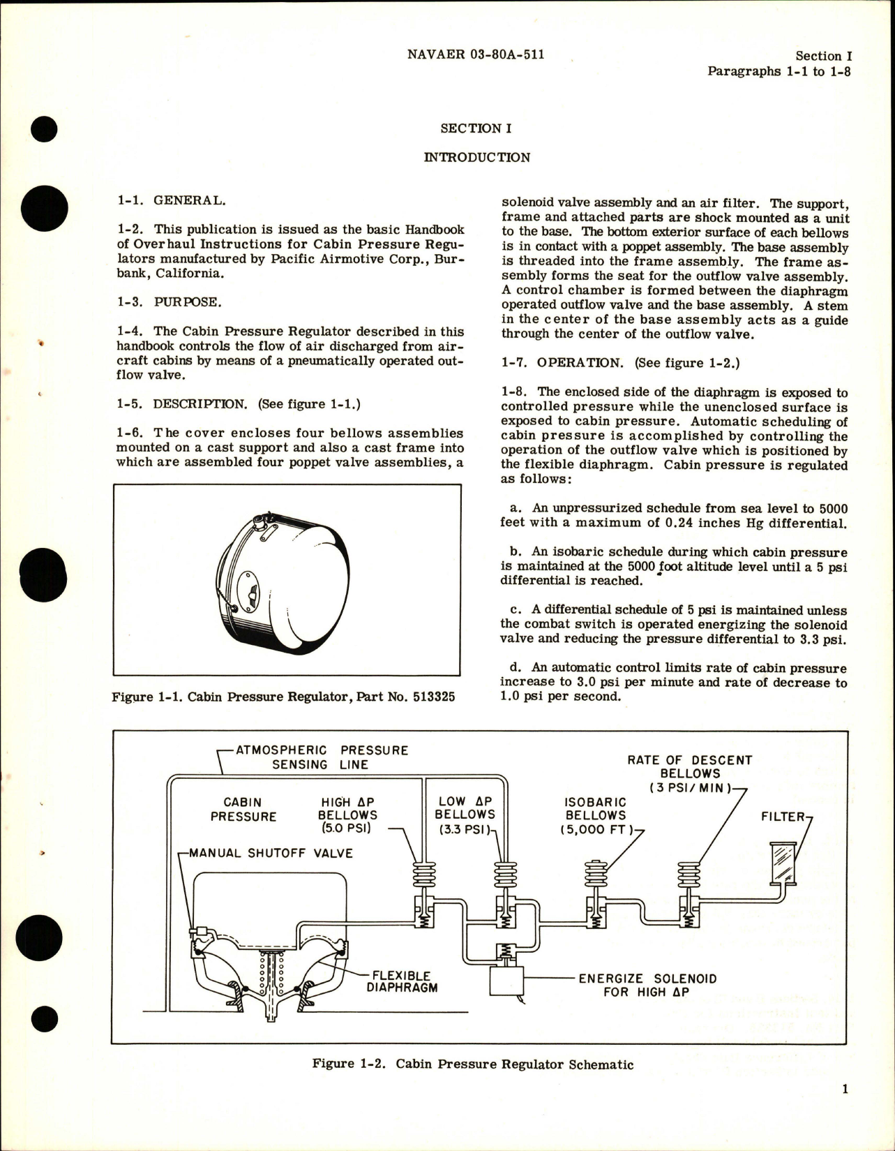 Sample page 5 from AirCorps Library document: Overhaul Instructions for Cabin Pressure Regulator - Part 513325 