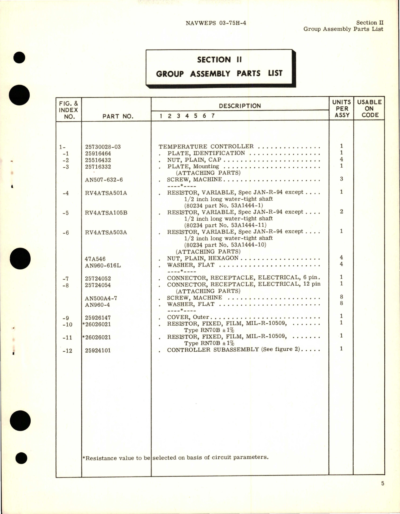 Sample page 7 from AirCorps Library document: Illustrated Parts Breakdown for Temperature Controller - Part 25730028-03