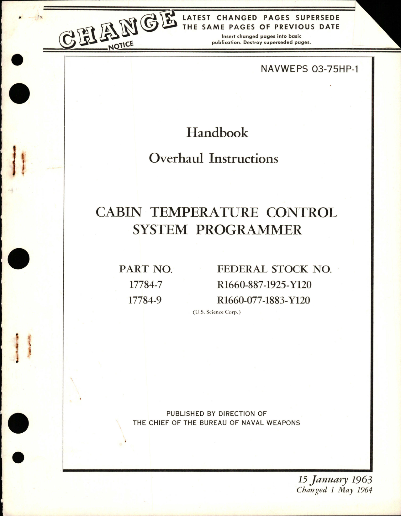 Sample page 1 from AirCorps Library document: Overhaul Instructions for Cabin Temperature Control System Programmer - Parts 17784-7 and 17784-9