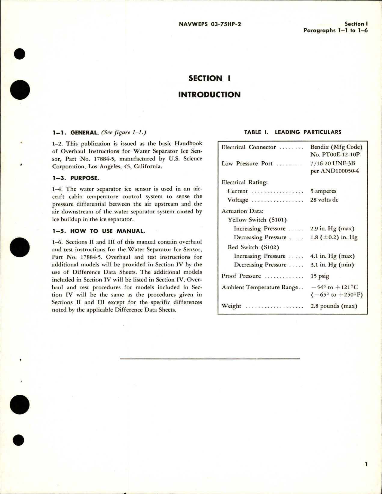 Sample page 5 from AirCorps Library document: Overhaul Instructions for Water Separator Ice Sensor - Part 17884-5