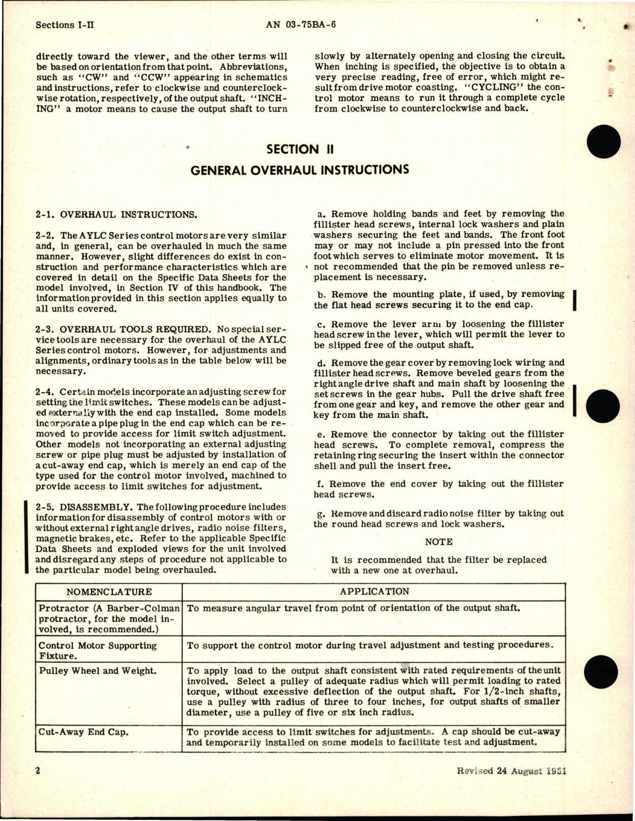 Sample page 6 from AirCorps Library document: Overhaul Instructions for Control Motors, Part AYLC Series 