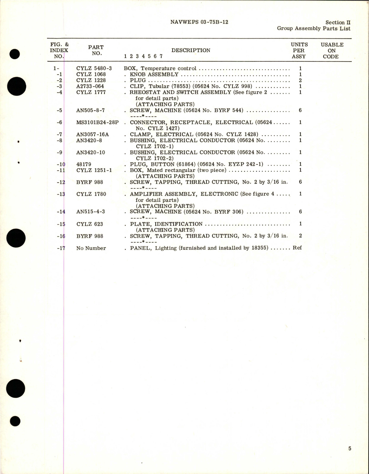 Sample page 5 from AirCorps Library document: Illustrated Parts Breakdown for Electronic Cockpit Temperature Control - Part CYLZ 5480-3