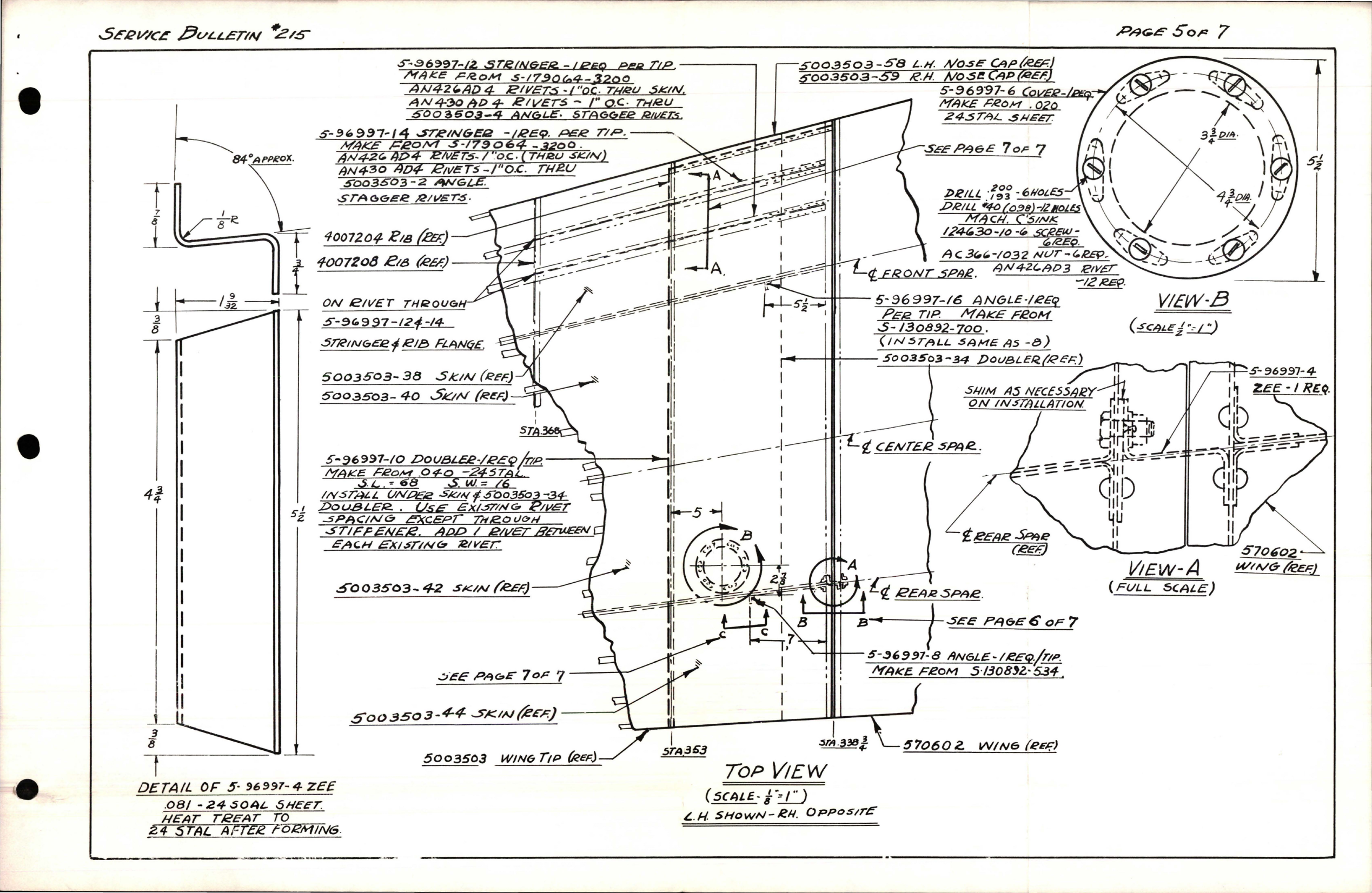 Sample page 5 from AirCorps Library document: Wing Tip Structure Alterations