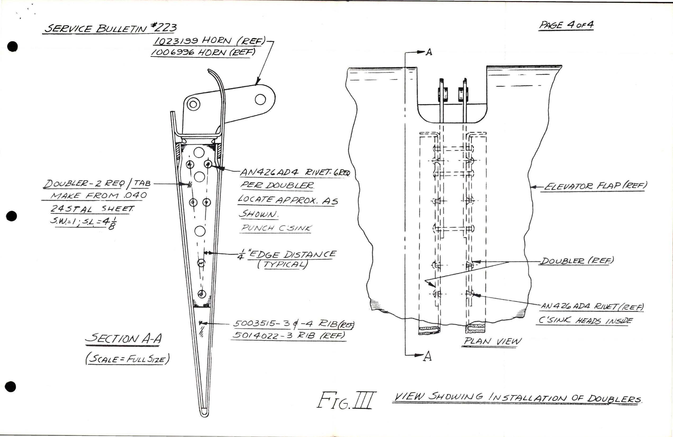 Sample page 5 from AirCorps Library document: Replacement of Elevator Trim Tab Control Horn