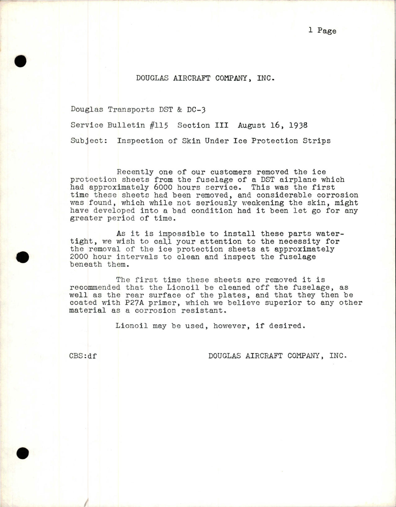 Sample page 1 from AirCorps Library document: Inspection of Skin Under Ice Protection Strips