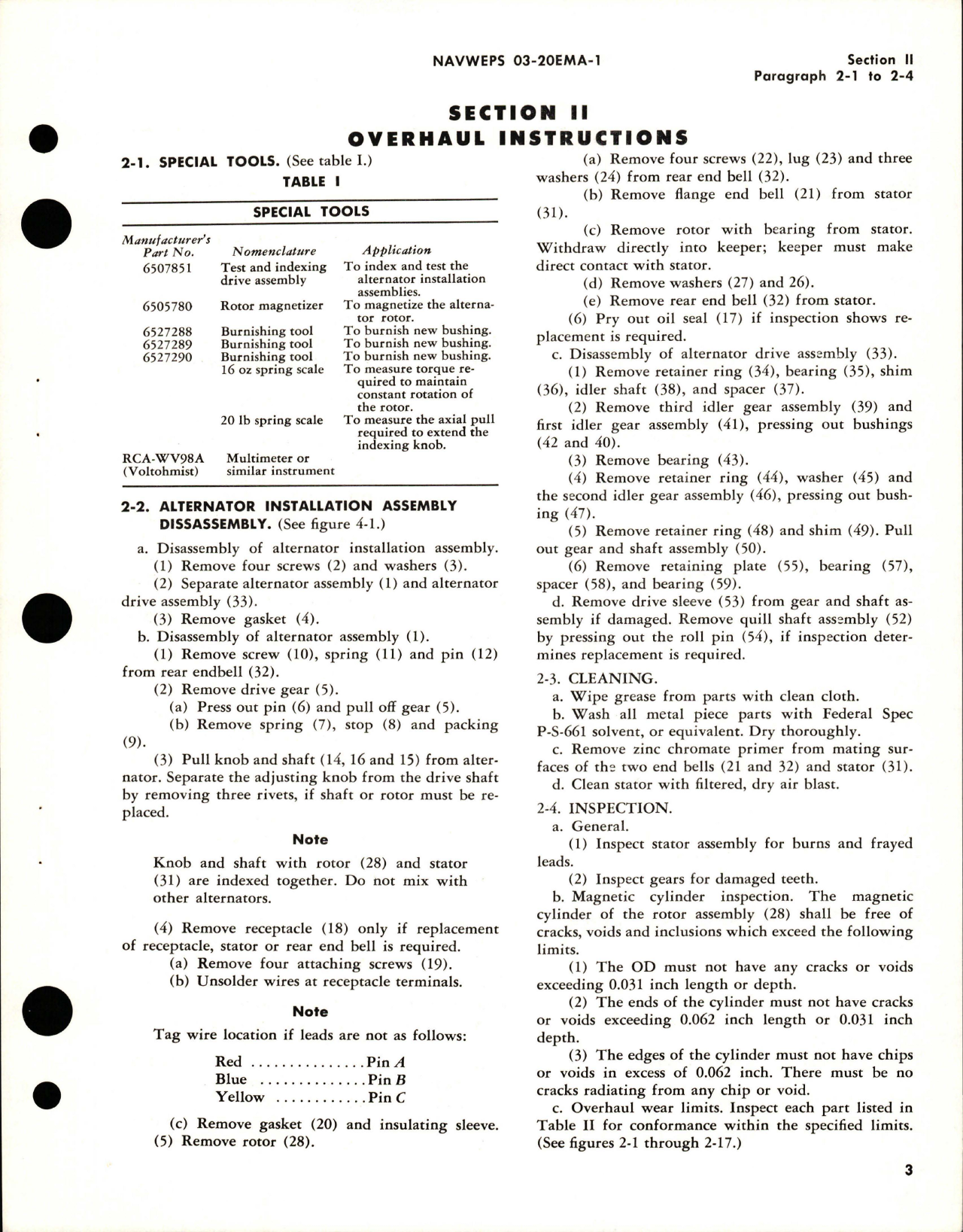 Sample page 7 from AirCorps Library document: Overhaul Instructions with Parts Breakdown for Alternator Installation Assembly - 6505555