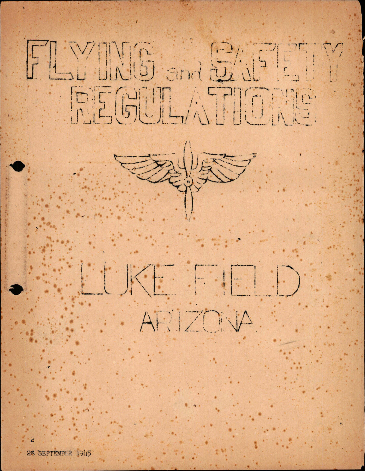 Sample page 1 from AirCorps Library document: Flying & Safety Regulations - Luke Field Arizona