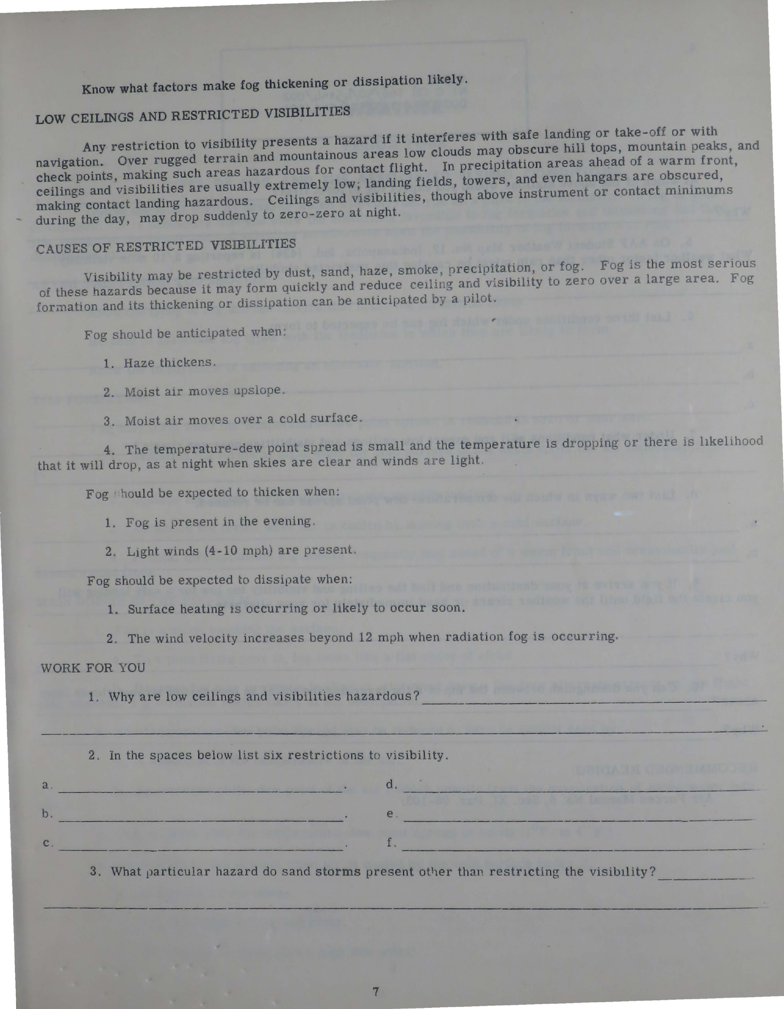 Sample page 9 from AirCorps Library document: Provisional Workbook for Advanced Weather