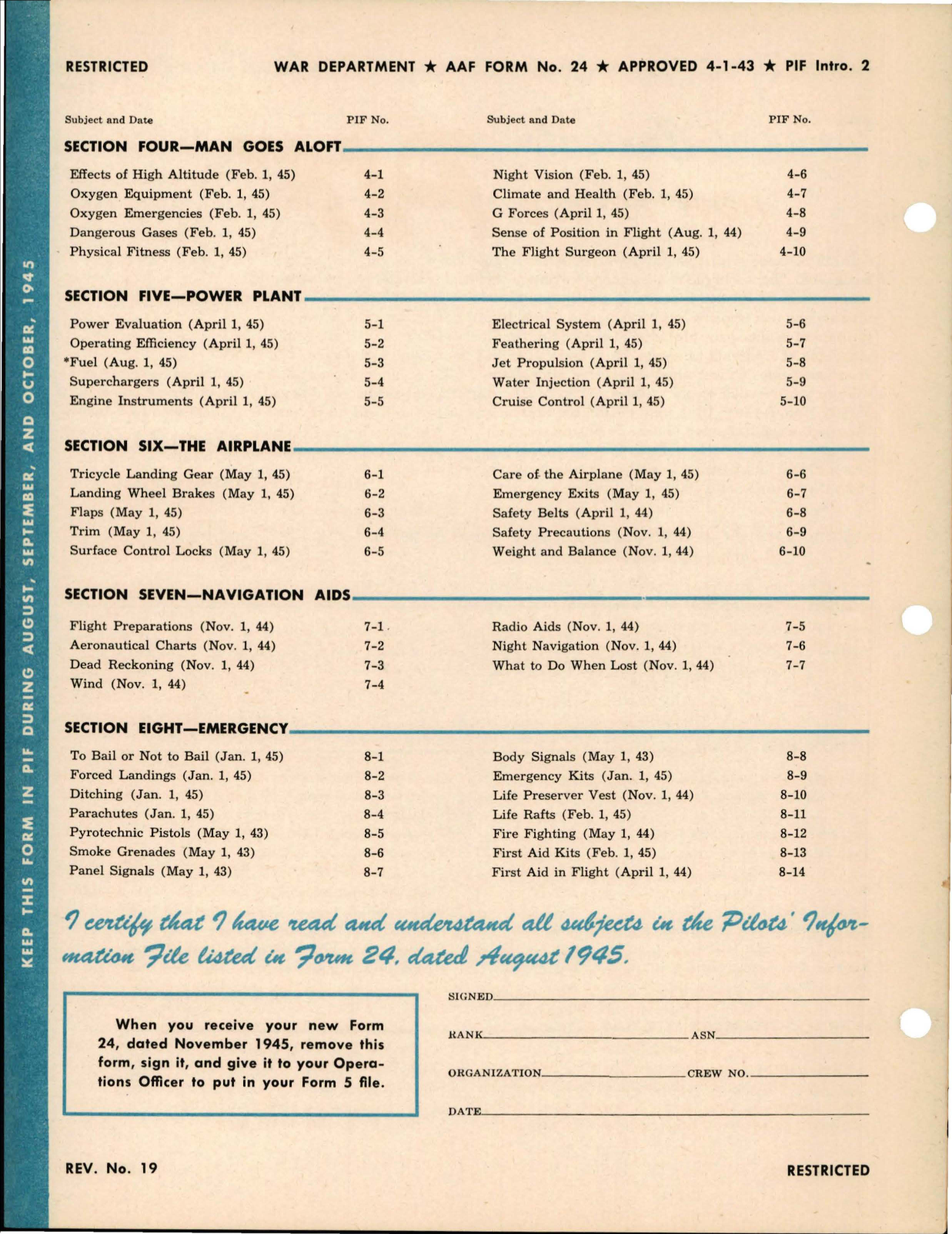 Sample page 7 from AirCorps Library document:  Pilots Information File for Flying Safety