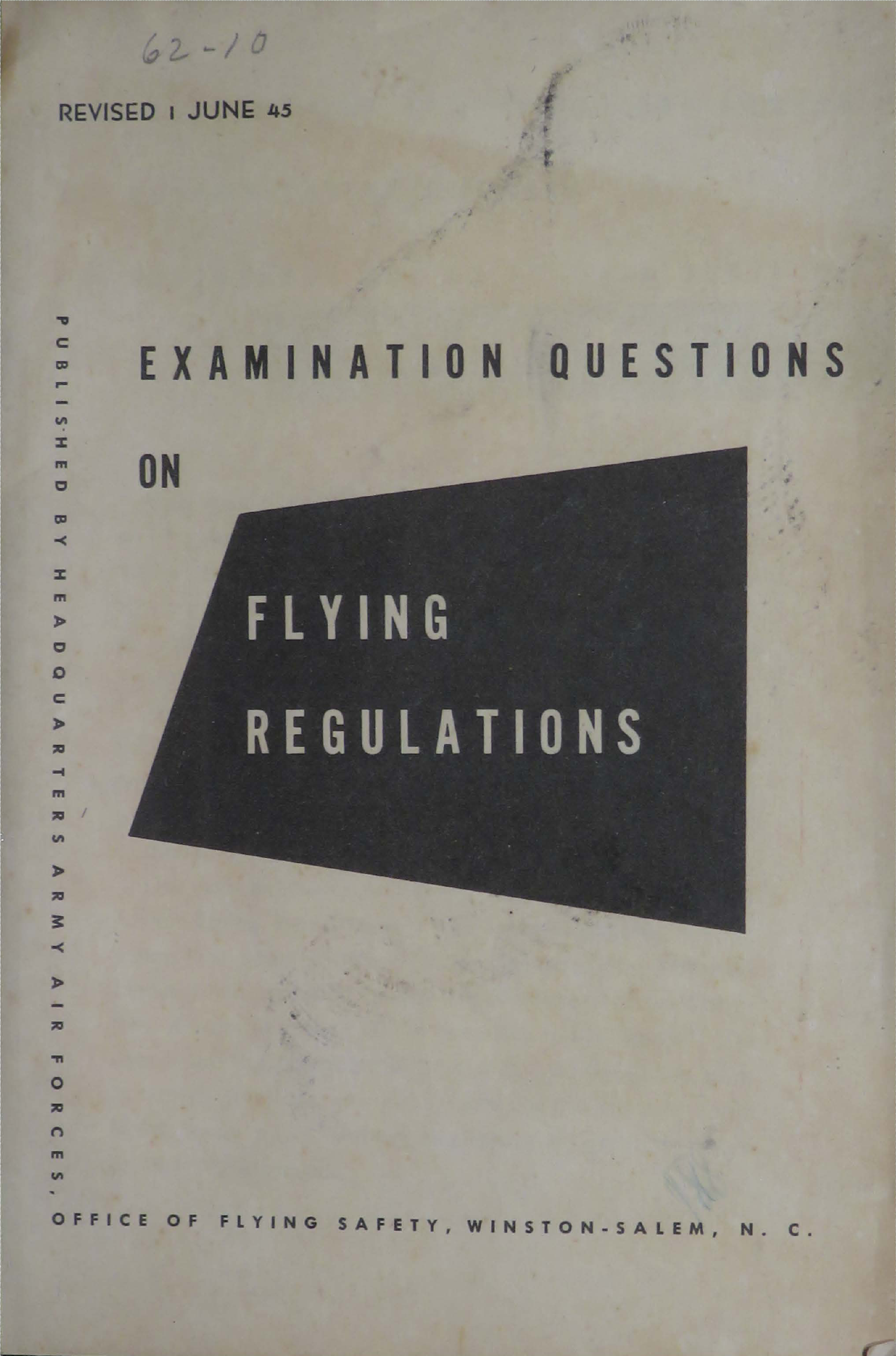 Sample page 1 from AirCorps Library document: Examination Questions on Flying Regulations