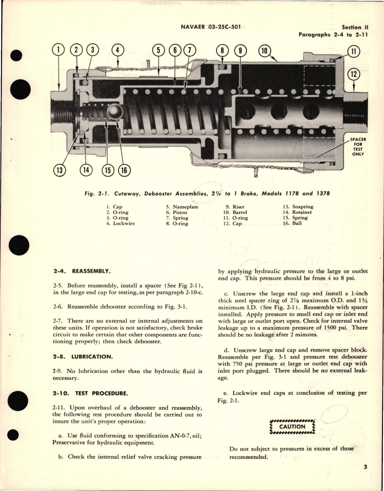 Sample page 5 from AirCorps Library document: Operation, Service, and Overhaul Instructions with Parts Catalog for Aircraft Hydraulic Brake Deboosters Model 1178 & 1378 