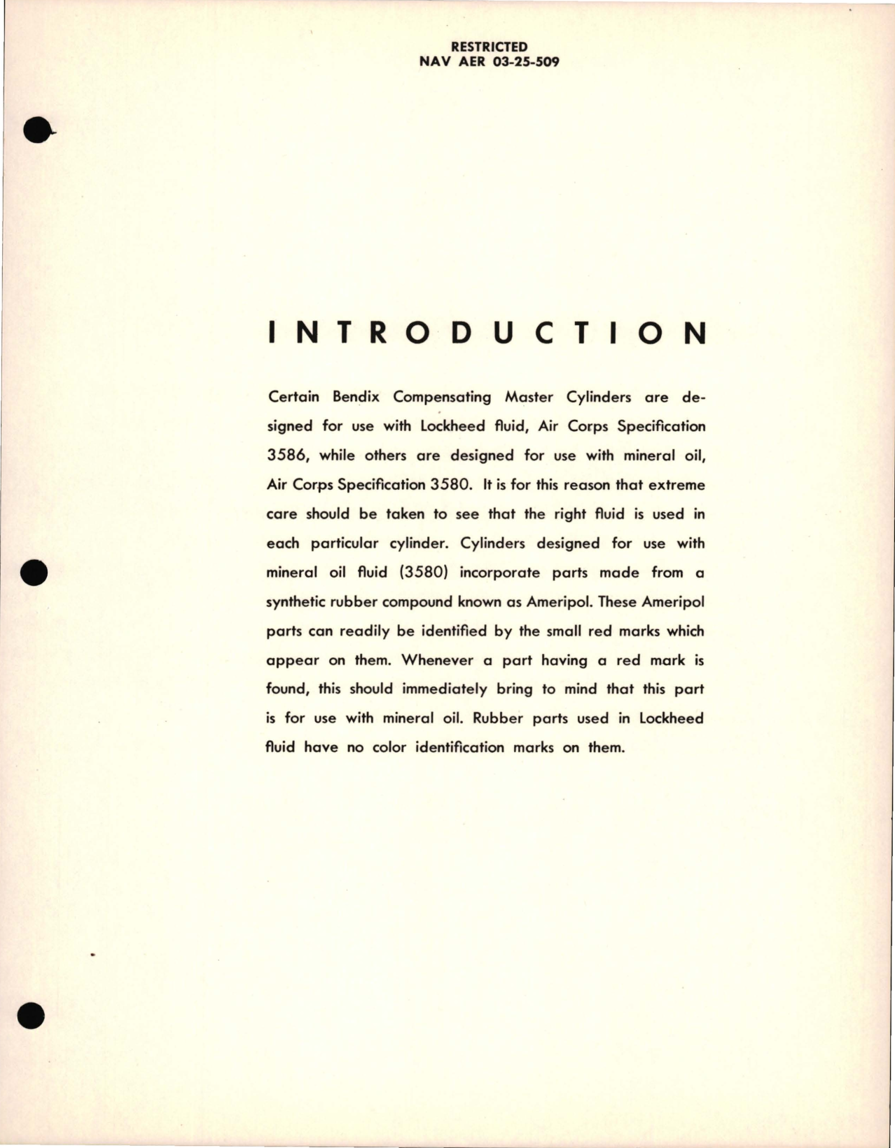 Sample page 5 from AirCorps Library document: Parts Catalogue and Service Instructions for Bendix Compensating Master Cylinders for Push Type Cylinders