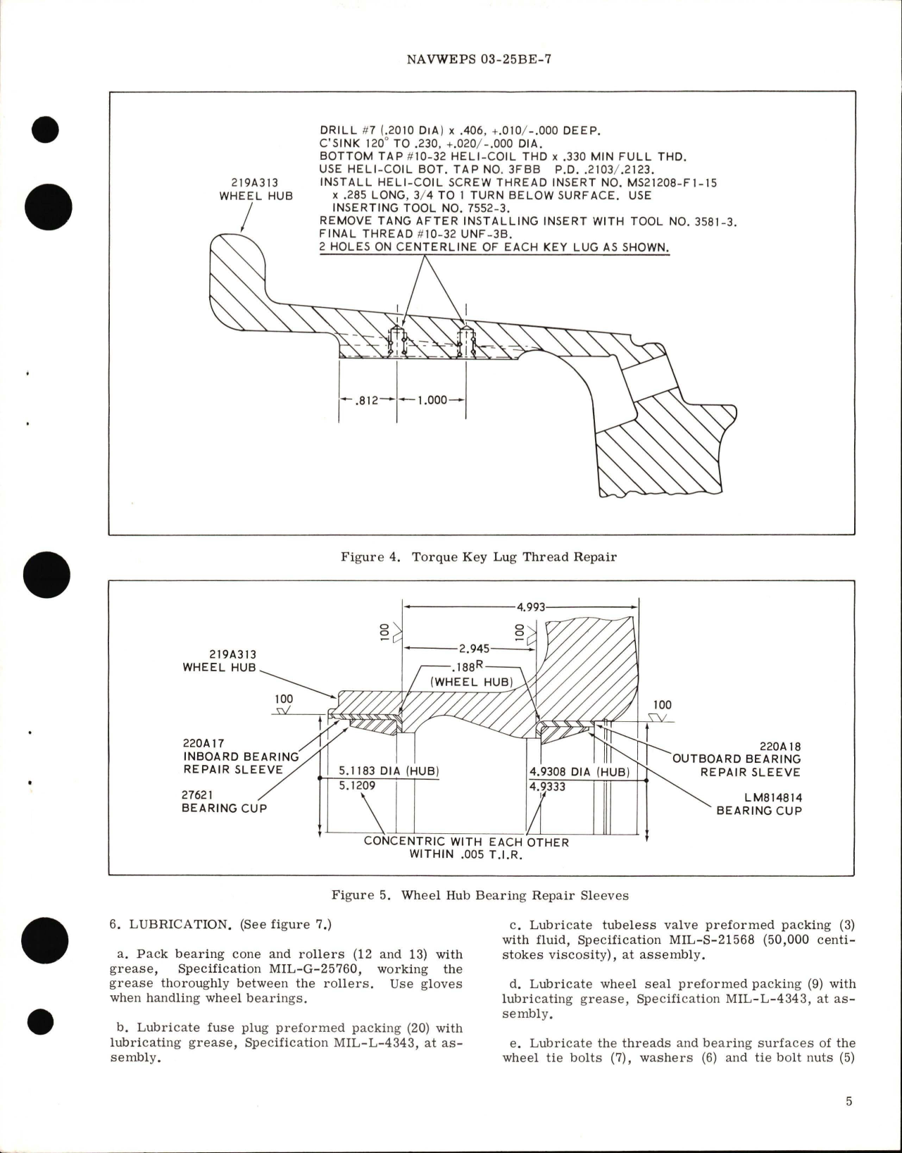 Sample page 5 from AirCorps Library document: Overhaul with Parts for Wheel Assembly, Landing Gear, Brake, Tubeless Tire Part No. 218A938-1