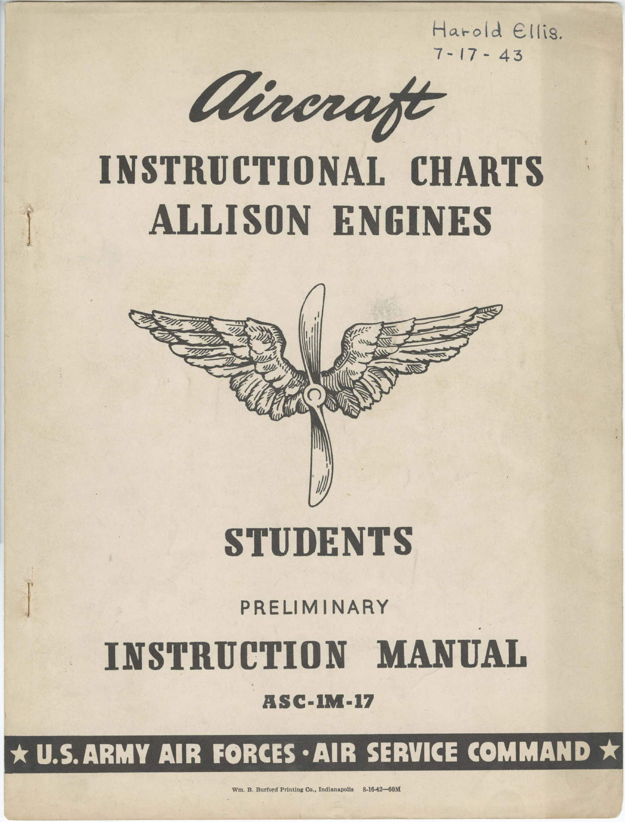 Sample page 1 from AirCorps Library document: Aircraft Instructional Charts for Allison Engines - Students Preliminary Instruction Manual