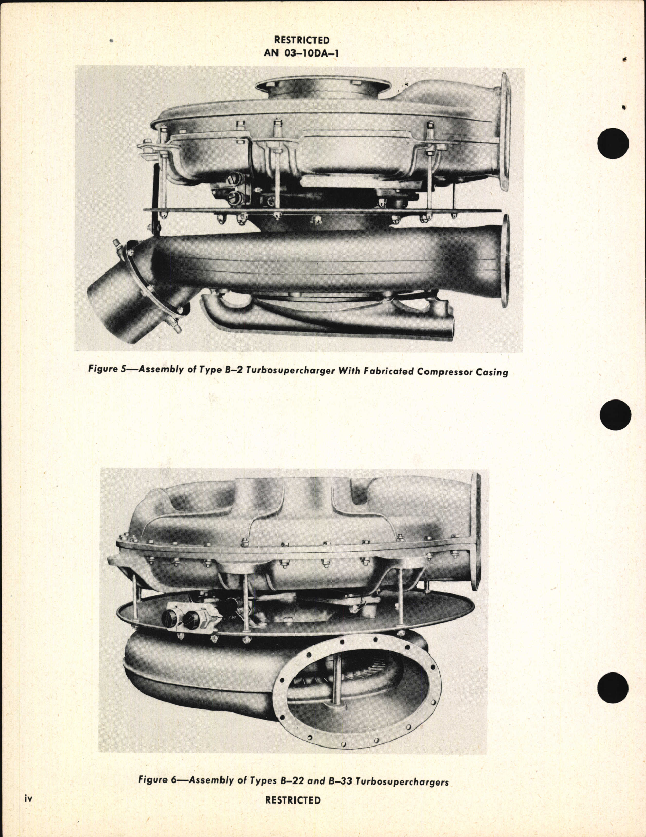 Sample page 6 from AirCorps Library document: Operation, Service, & Overhaul Instructions with Parts Catalog for Turbosuperchargers Types B-2, B-11, B-22, B-31, and B-33