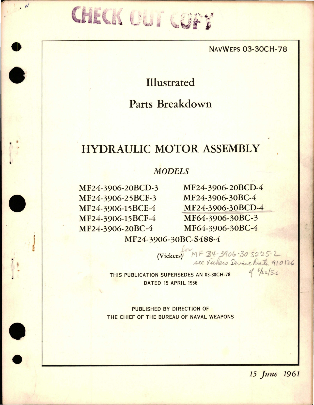 Sample page 1 from AirCorps Library document: Illustrated Parts Breakdown for Hydraulic Motor Assembly