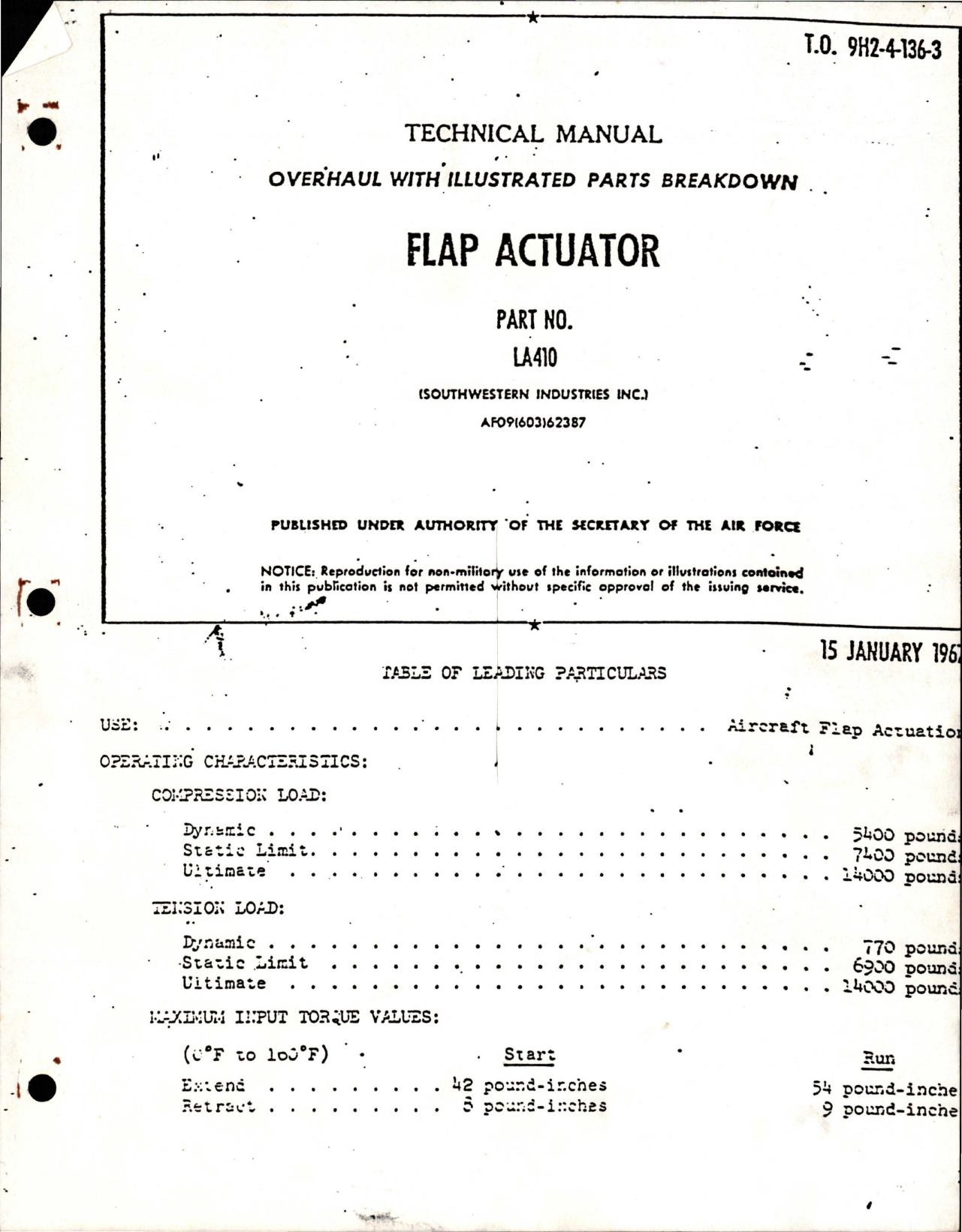 Sample page 1 from AirCorps Library document: Overhaul with Illustrated Parts Breakdown for Flap Actuator - Part LA410